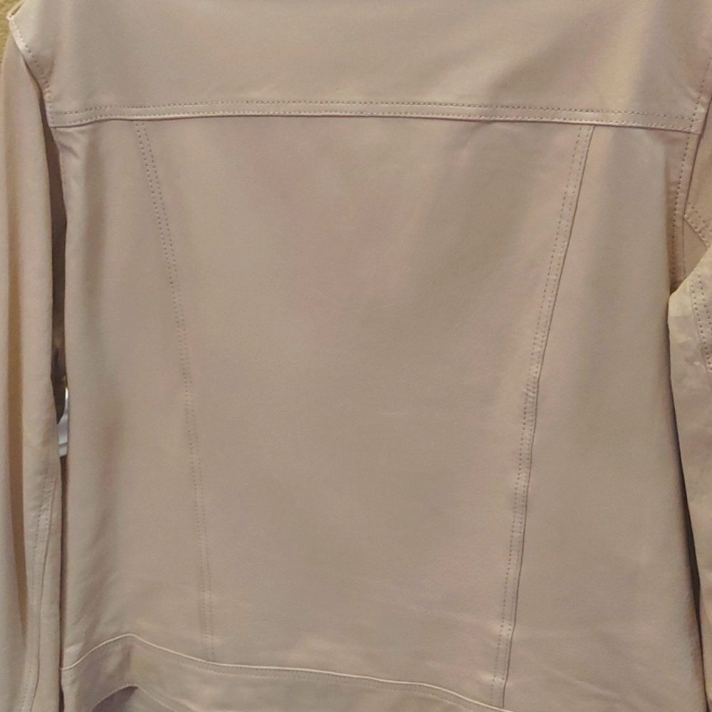 Leather, Light Beige Leather Jacket - image 4